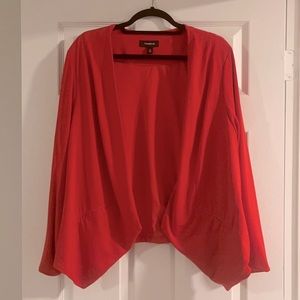 Red Torrid crepe drape front blazer